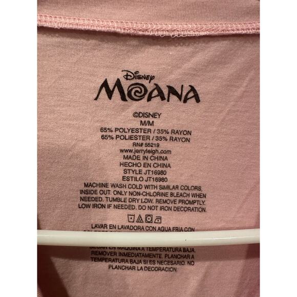 NWOT Disney Moana Sketch Side Profile Pink soft Women Tee Sz M - Picture 3 of 3